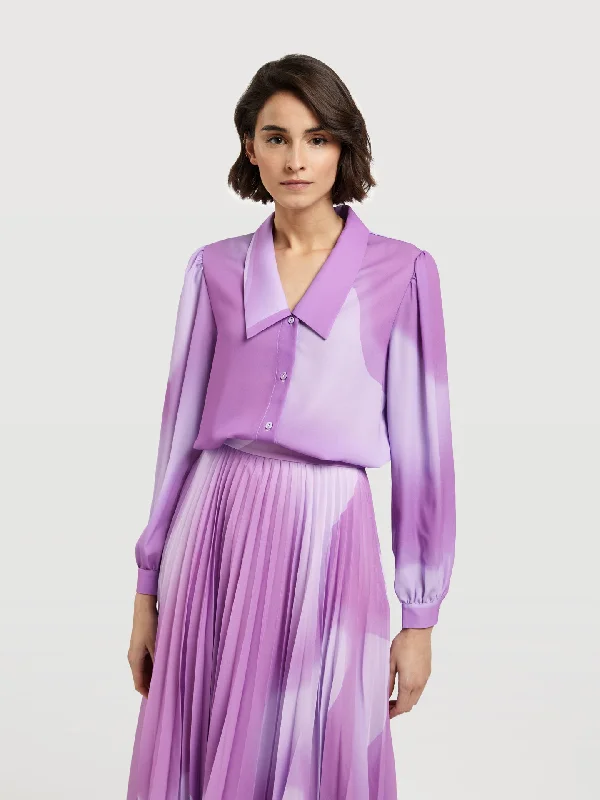 Abstract Print Blouse Office-Ready Blouse