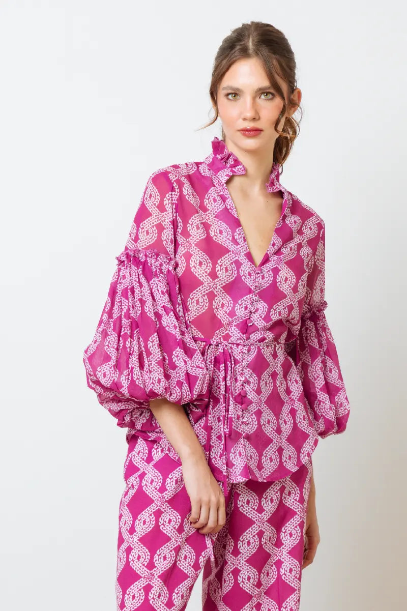 AGATHA BLOUSE Sheer Mesh Blouse