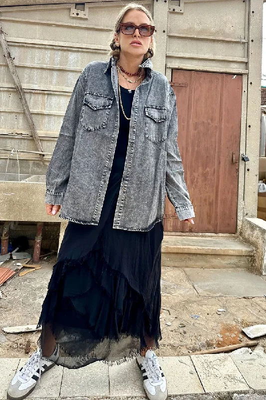 Black denim blouse Soft Modal Blouse