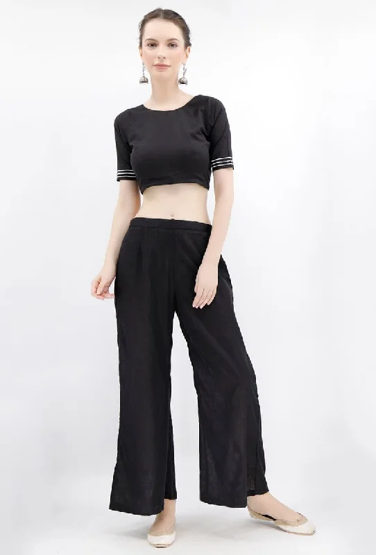 Black Rabari Cotton Backless Padded Blouse Vintage Lace Blouse