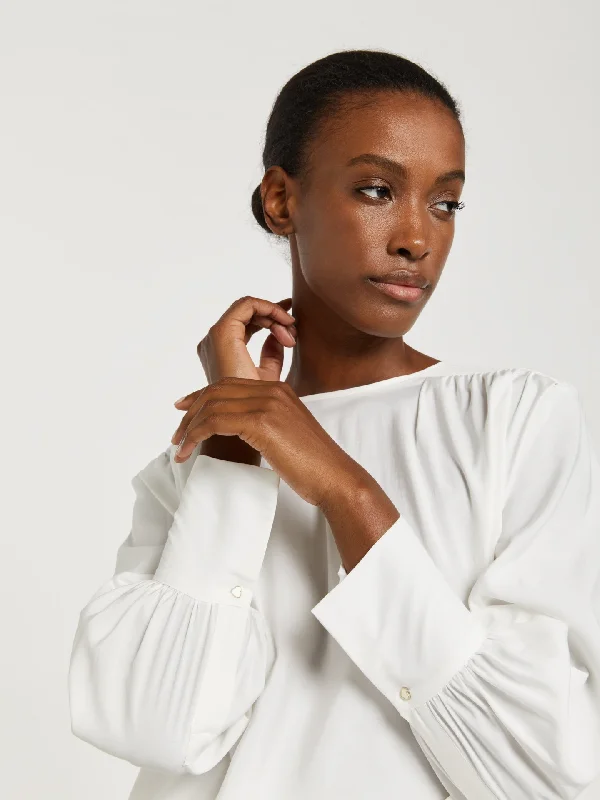 Blouse with deep pleat detail Lightweight Chiffon Blouse