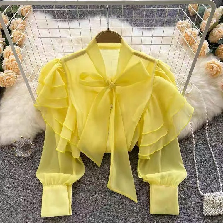 Cevia Statement Blouse Satin Long Blouse