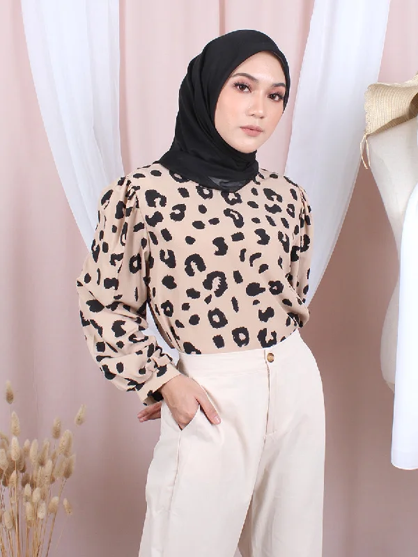 SAFARI PATTERN BLOUSE CT023 Classic White Blouse