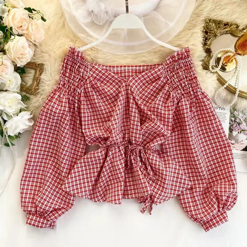 Decker Plaid Blouse Peter Pan Blouse