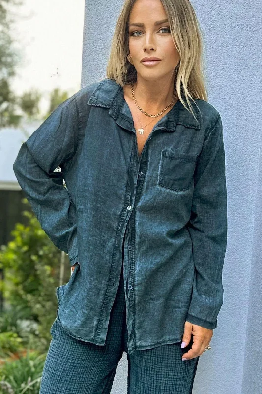 E  new vual blouse black Smart Business Blouse