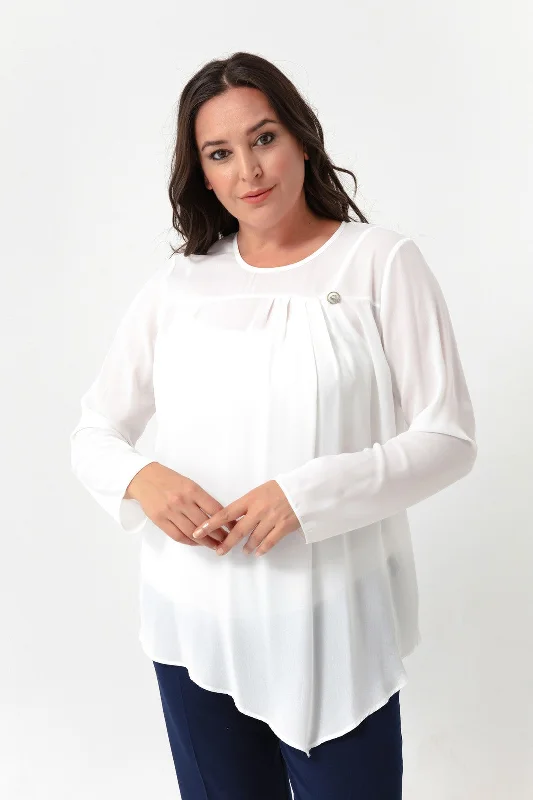 Female Bike Collar Big Size Blouse Delicate Bow Blouse