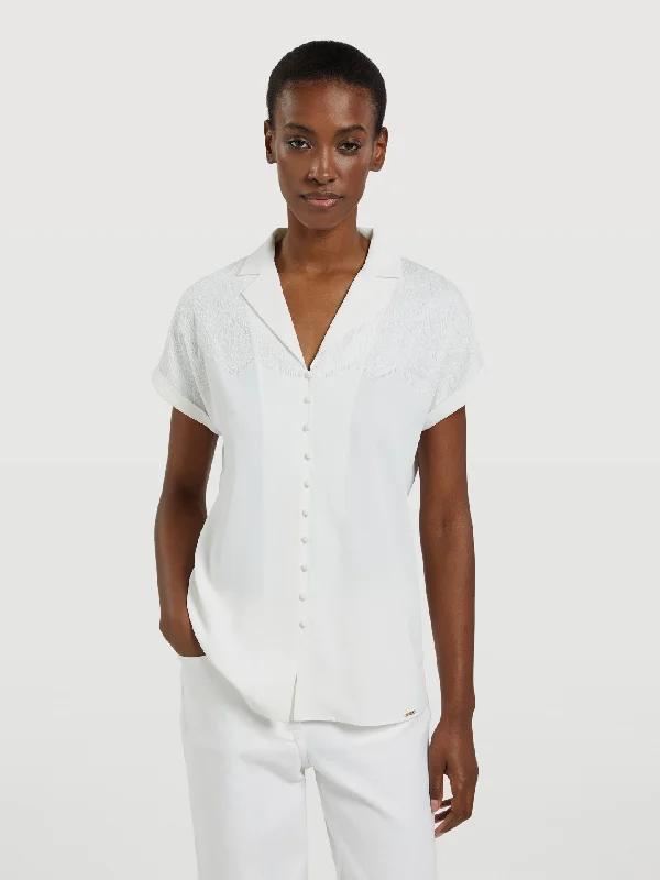 Flowy Blouse With V-Neckline Backless Summer Blouse