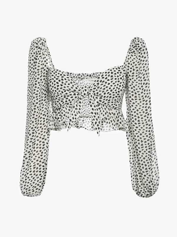 Hayden Tie Blouse Collared Satin Blouse