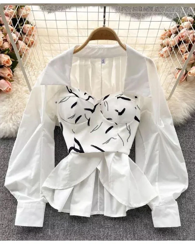 Joey Statement Blouse Frilled Cuff Blouse