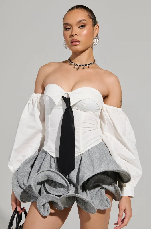 LETS DO IT BLOUSE Satin Bow Blouse
