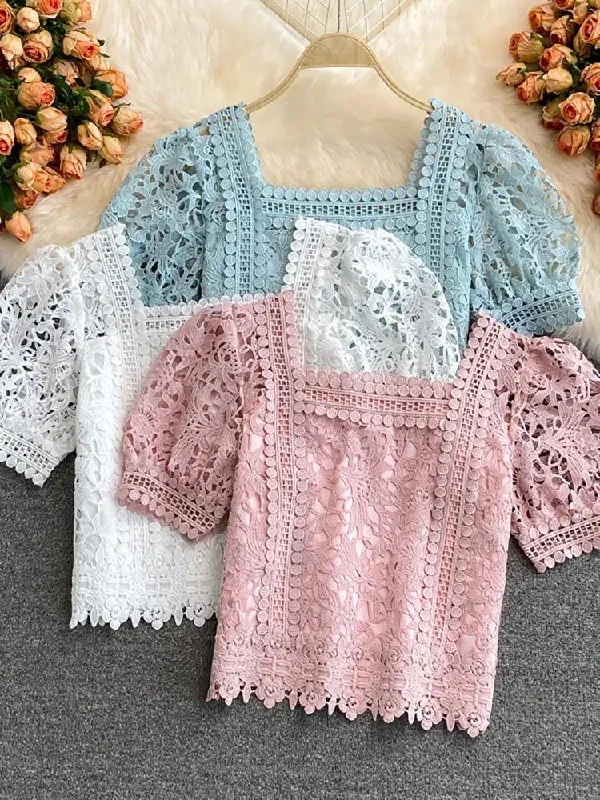 Meltem Crochet Blouse Elegant Lace Blouse