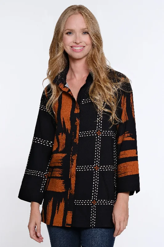 Mixed Print Woven Button Front Blouse - Women's - Black Floral Chiffon Blouse