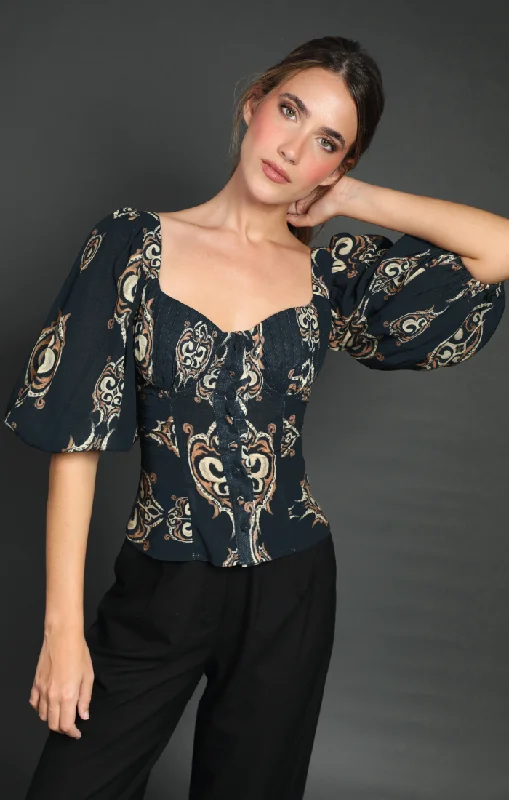 OLIVIA BLOUSE Elegant Semi-Sheer Blouse