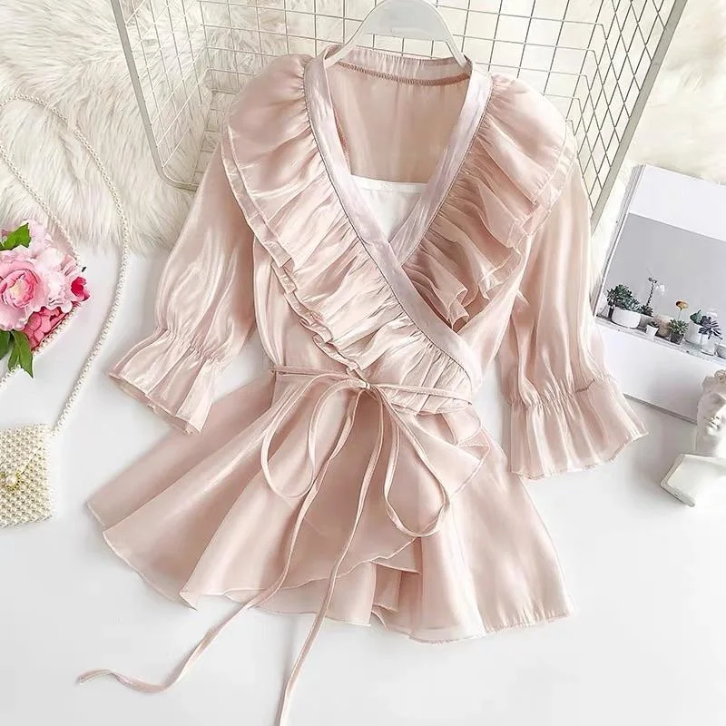 Outhouse Ruffled Blouses Chic Ruffle Blouse
