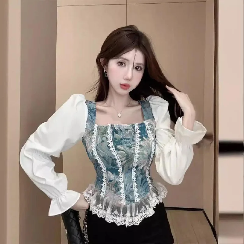 Pisco Jacquard Formal Blouse Floral Print Blouse