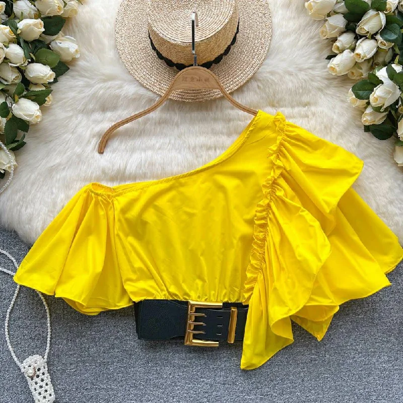 Porto Belted Blouse Puff Sleeve Blouse