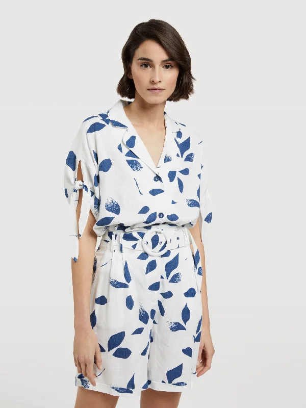 Printed Loose Fit Blouse Sleeveless Chiffon Blouse