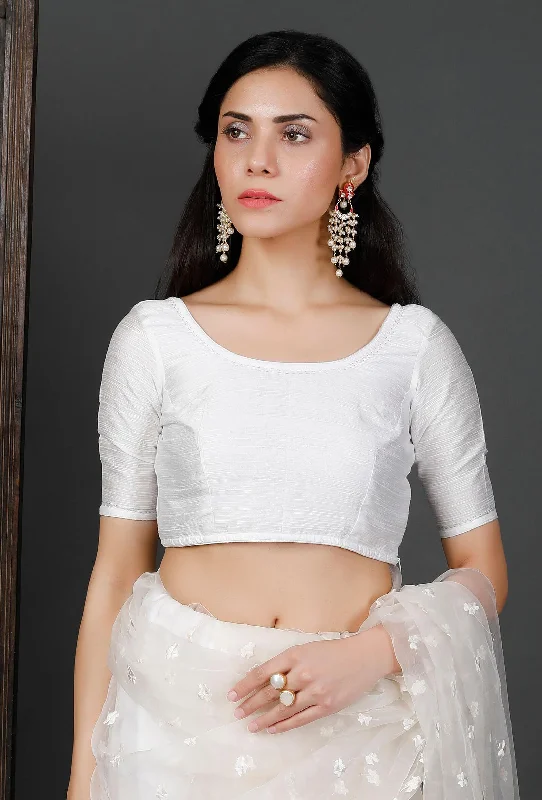 Raw Silk Blouse Feminine Puff Blouse