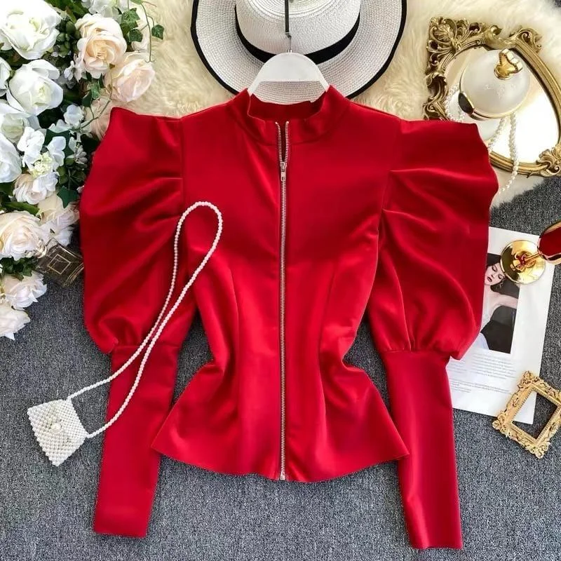 Rebel Zipped Blouse Stylish Wrap Blouse