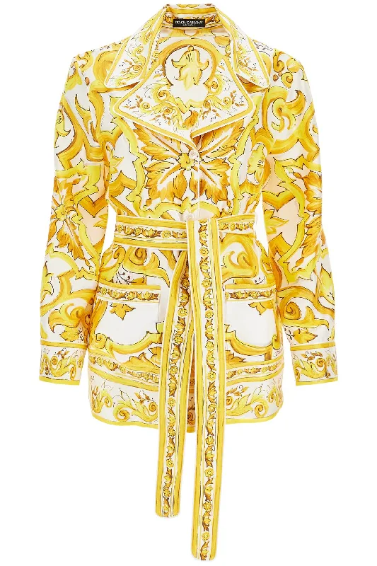 DOLCE & GABBANA silk blouse with maiolica print and Double Button Blouse