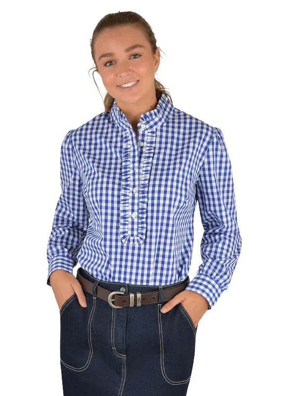 Thomas Cook Ladies Dolly  Ruffle Collar  Long Sleeve Blouse -T2S2114057 Casual Stripe Blouse