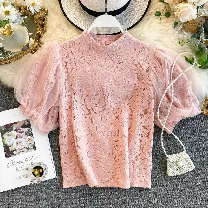 Trever Luxury Lace Blouse Sleeveless Summer Blouse