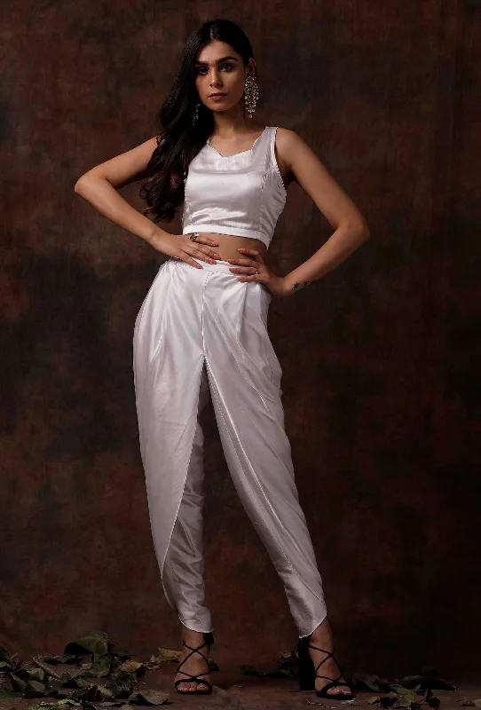 White Satin Blouse Romantic Lace Blouse