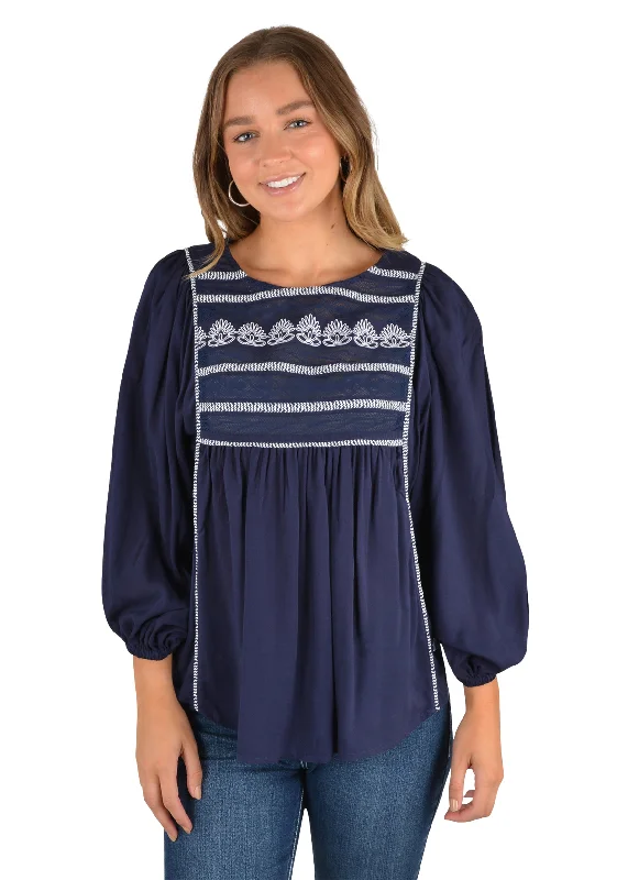 Wrangler Ladies Cayla Blouse - X2S2597893 - ON SALE Silky Draped Blouse