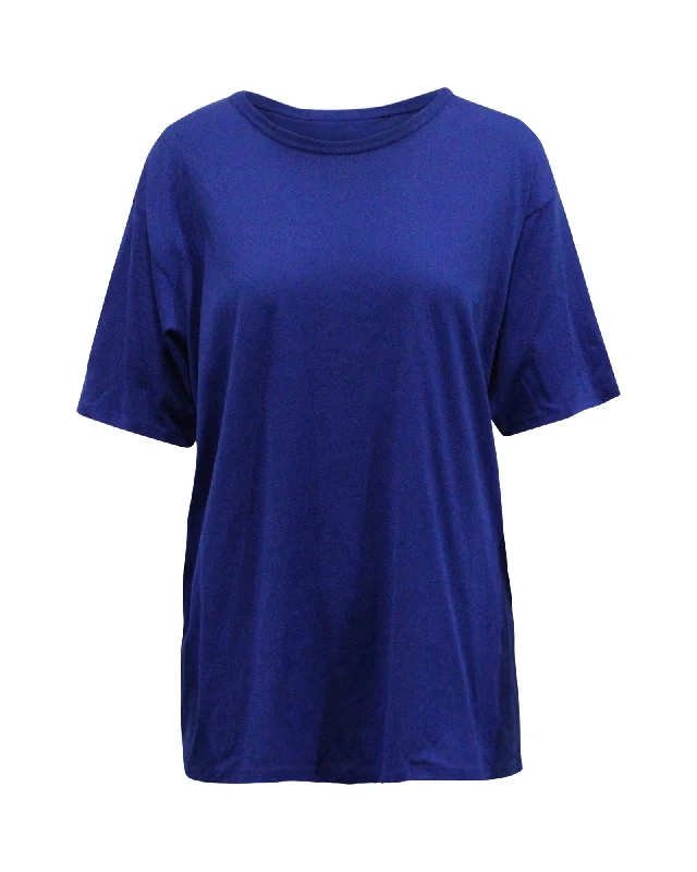Acne Studios Niagara Crewneck T-shirt in Blue Cotton Thin T-Shirt Open Front Quick Dry Acne Studios Niagara Crewneck T-shirt in Blue Cotton Thin T-Shirt Open Front Quick Dry