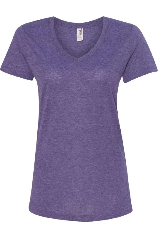 Anvil Women´s Featherweight V-Neck T-Shirt Mesh Fabric Canvas Fabric Denim Fabric