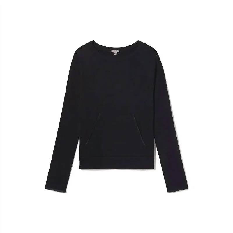 Becca Long Sleeve Tee In Black Machine Wash Dry Clean Hand Wash
