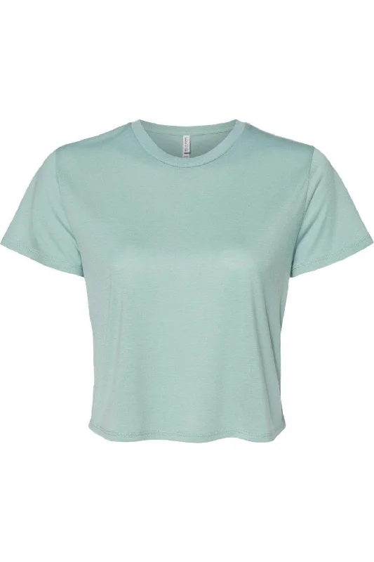 BELLA + CANVAS Womens Flowy Crop Tee Fleece Nylon Spandex