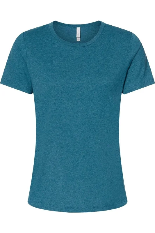 BELLA + CANVAS Womens Relaxed Fit Heather CVC Tee Sequined Glittery Shiny