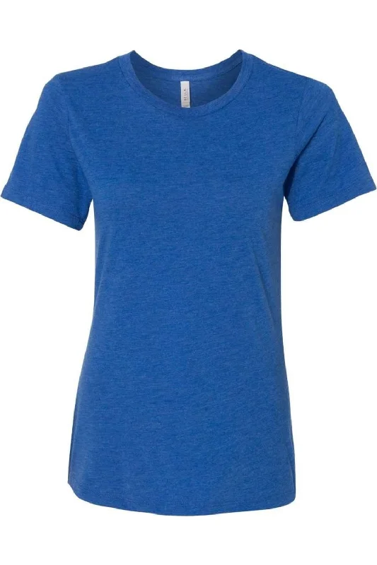BELLA + CANVAS Womens Relaxed Fit Triblend Tee Zippered Buttoned Snapped