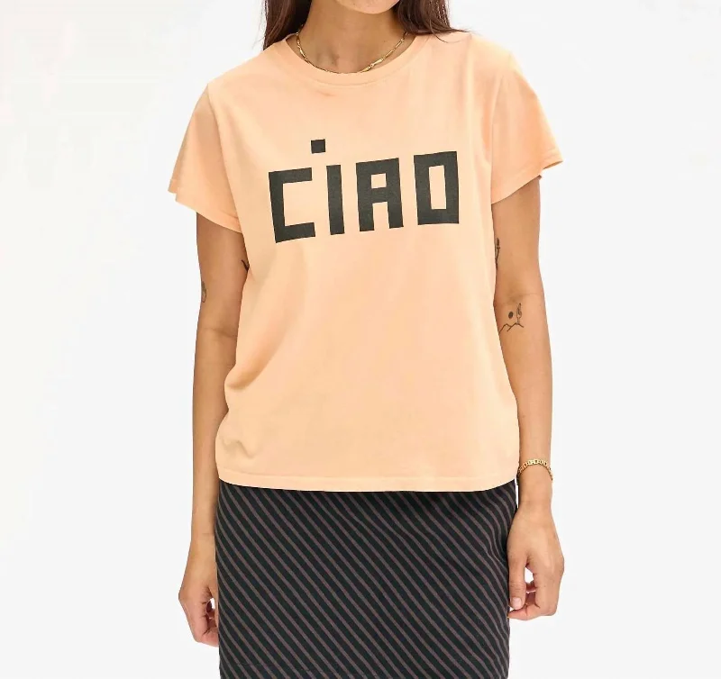 Classic Tee In Blush W/ Black Block Ciao Chenille Brocade Lace