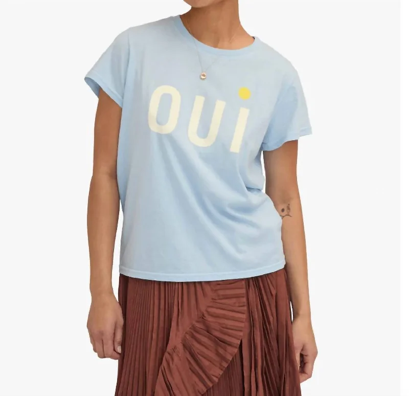 Classic Tee In Light Blue W/ Cream & Yellow Oui Elasticated Padded Insulated
