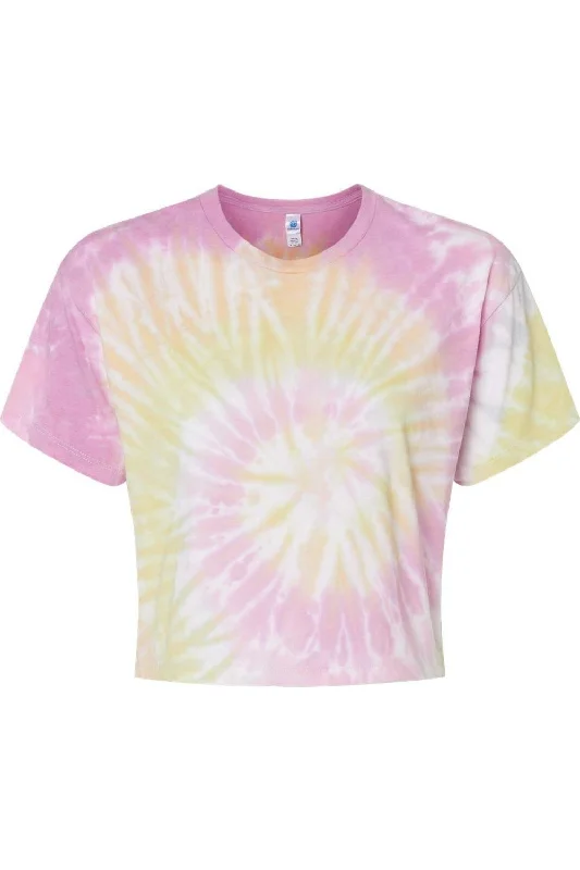 Colortone Women´s Tie-Dyed Crop T-Shirt Modern Contemporary Chic