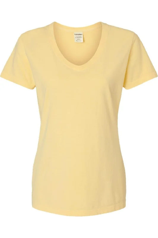 ComfortWash by Hanes Garment-Dyed Women´s V-Neck T-Shirt Fitted T-Shirt Seamless Stretchy ComfortWash by Hanes Garment-Dyed Women´s V-Neck T-Shirt Fitted T-Shirt Seamless Stretchy