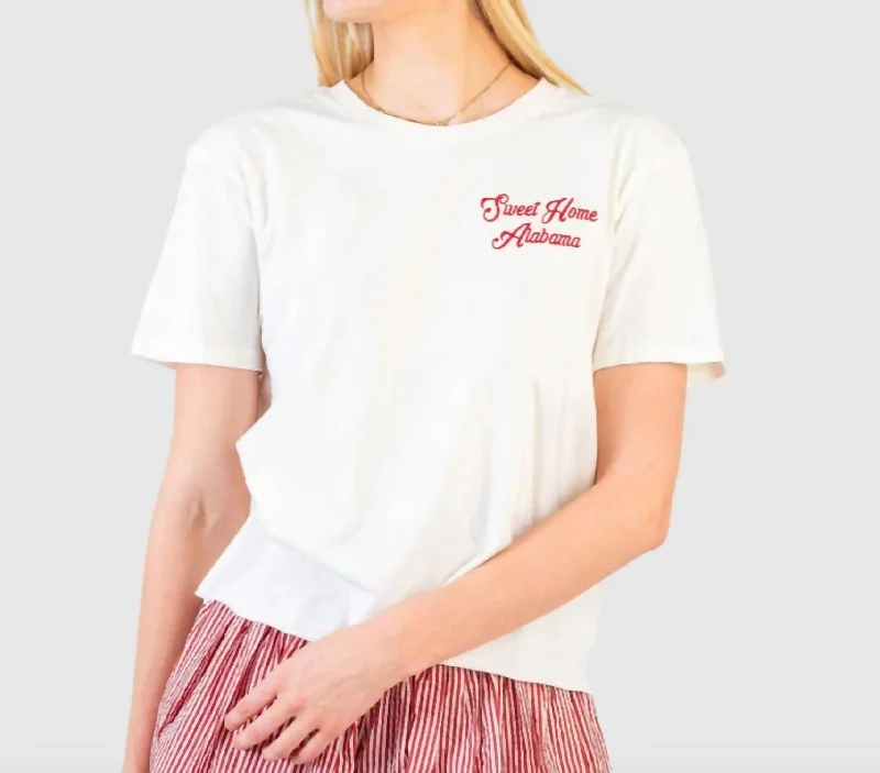 Drew Sweet Home Alabama Tee In Ivory Mesh Canvas Denim