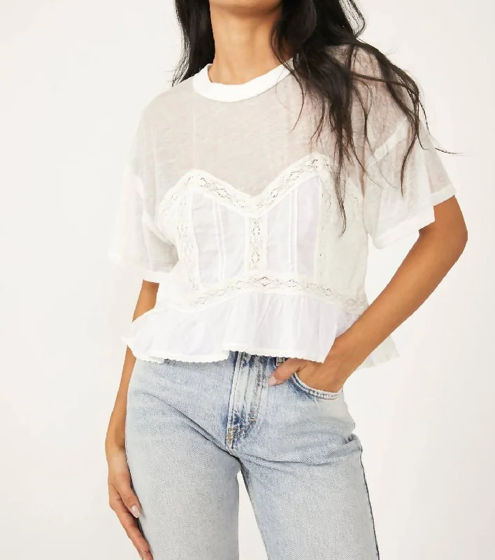 Fall In Love Tee In Ivory Zippered Front Buttoned Front Snap Front