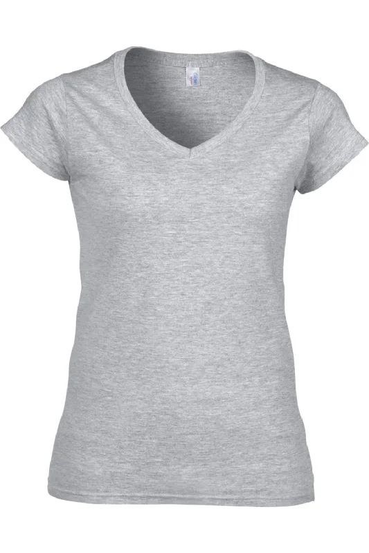 Gildan Ladies Soft Style Short Sleeve V-Neck T-Shirt Oversized T-Shirt Spandex breathable Gildan Ladies Soft Style Short Sleeve V-Neck T-Shirt Oversized T-Shirt Spandex breathable
