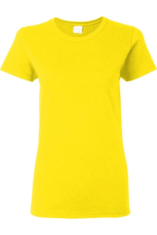 Gildan Ladies/Womens Heavy Cotton Missy Fit Short Sleeve T-Shirt Cashmere Blend Cotton Blend Poly Blend Gildan Ladies/Womens Heavy Cotton Missy Fit Short Sleeve T-Shirt Cashmere Blend Cotton Blend Poly Blend