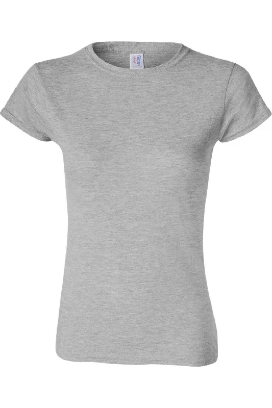 Gildan Softstyle Womens T-Shirt Zippered Front Buttoned Front Snap Front