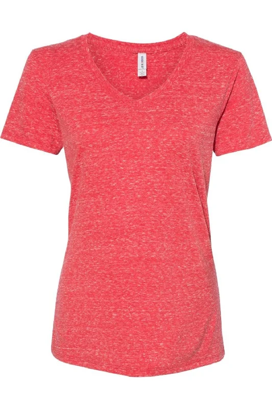 JERZEES Women´s Snow Heather Jersey V-Neck T-Shirt Denim Fabric Leather Fabric Suede Fabric JERZEES Women´s Snow Heather Jersey V-Neck T-Shirt Denim Fabric Leather Fabric Suede Fabric