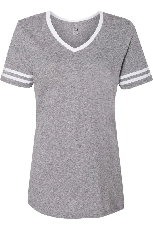 JERZEES Women´s Varsity Triblend V-Neck T-Shirt Satin Blend Silk Blend Wool Blend