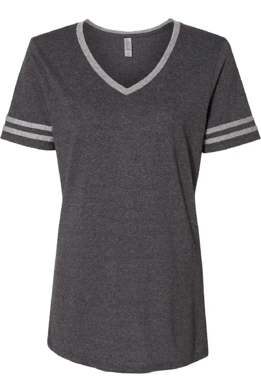 JERZEES Women´s Varsity Triblend V-Neck T-Shirt Zippered Front Buttoned Front Snap Front JERZEES Women´s Varsity Triblend V-Neck T-Shirt Zippered Front Buttoned Front Snap Front