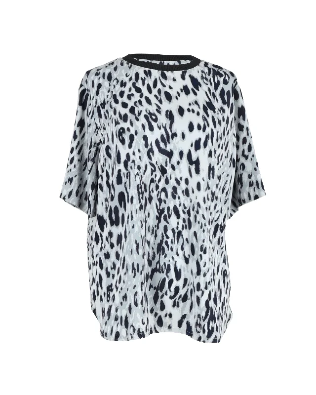 Joseph Leopard-Print T-shirt in Multicolor Cotton Satin Fabric Silk Fabric Chiffon Fabric Joseph Leopard-Print T-shirt in Multicolor Cotton Satin Fabric Silk Fabric Chiffon Fabric