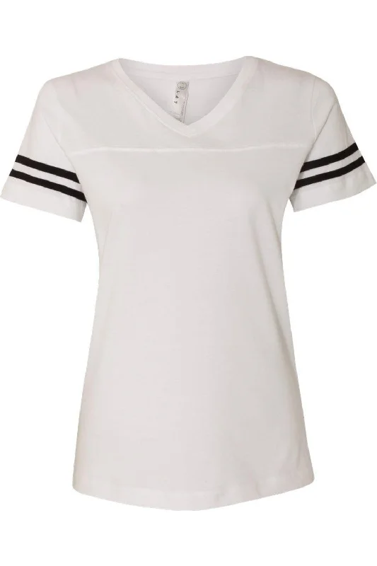 LAT Women´s Football V-Neck Fine Jersey Tee V-Neck T-Shirt Long Sleeve Cotton