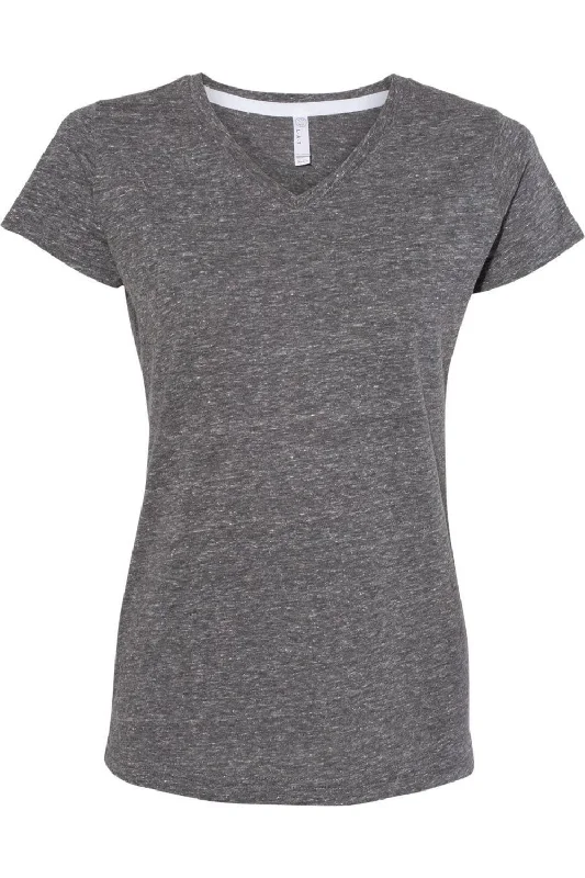LAT Women´s Harborside Mlange V-Neck Tee Ribbed Striped Patterned