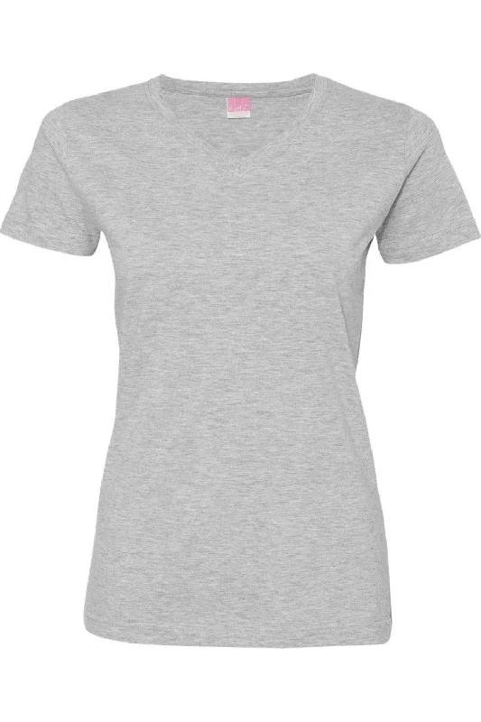 LAT Women´s V-Neck Fine Jersey Tee Mesh Blend Leather Blend Suede Blend